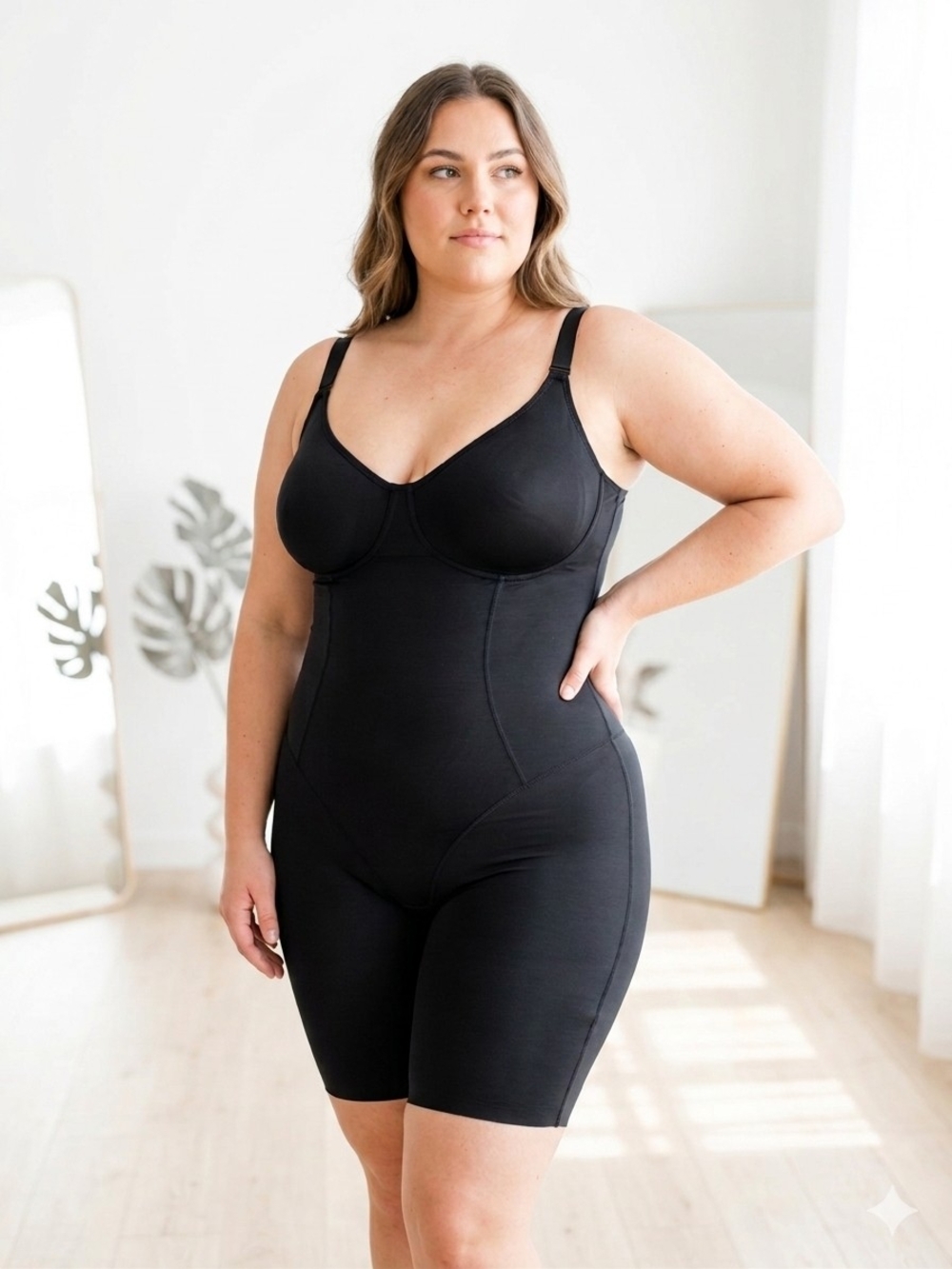 Black Full-Body Shapewear Bodysuit for Women  Sz 1X